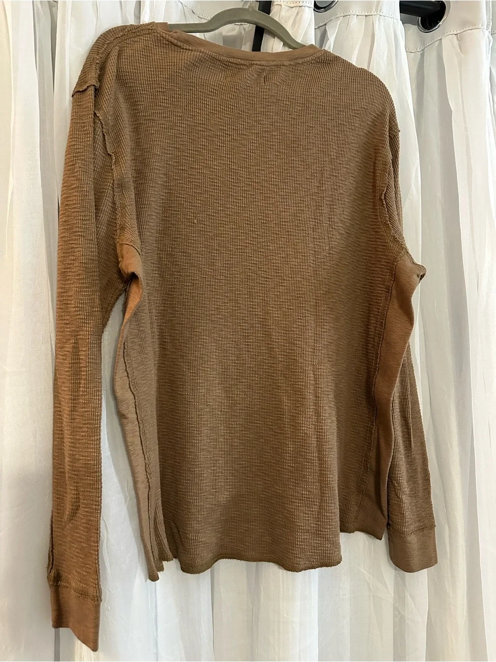 Lucky Brand Brown Waffle-Knit Crewneck Sweater -